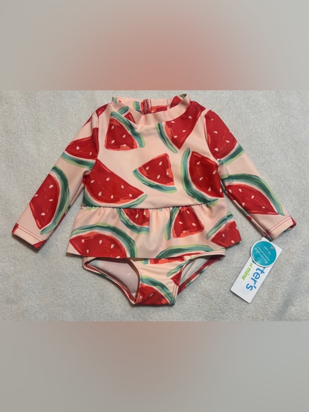 Carter’s Baby Girl 0-3M Watermelon Rash Guard Summer Swimsuit NWT Beach Vacation